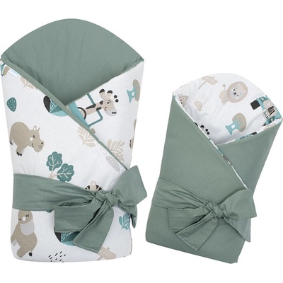 Oboustranná dětská zavinovačka New Baby Safari II mint