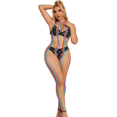 Subblime - 952358 rainbow halter neck fishnet