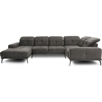Eltap Сив кадифен ъглов диван (десен ъгъл U форма) Neviro - ELTAP (CO-NEV-RT-06LO)