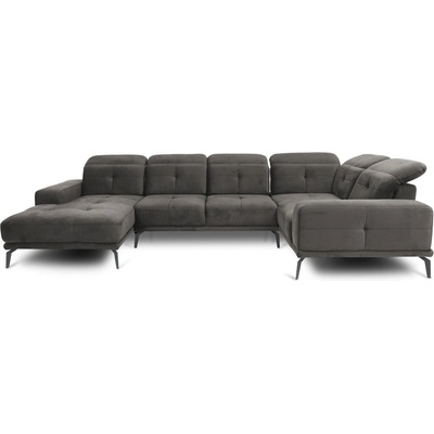 Eltap Сив кадифен ъглов диван (десен ъгъл U форма) Neviro - ELTAP (CO-NEV-RT-06LO)