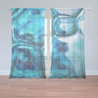 Sablio Záclony Modré bubliny: 2ks 150x250cm