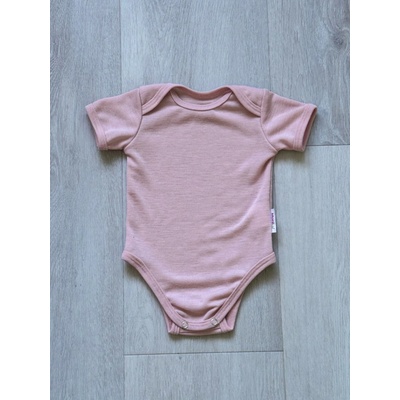 Rostoucí Merino Body MoniLu kr. rukáv sv. růžová Body