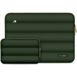 Tech-Protect Елегантен калъф и органайзер за аксесоари за MacBook 15, MacBook 16 и лаптопи до 16 инча - Tech-Protect Puffy Laptop Sleeve and Accessories Bag 16 (зелен) (THP3484)