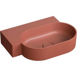 Omnires Lavoar suspendat Omnires Ovo M+ finisaj portocaliu mat 55.5 cm stanga (OVO555UWLTE)