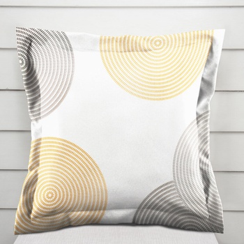 Biante Tamara s lemom TMR-023 Žlté a sivé designové kruhy na smotanovom 35 x 45 cm