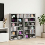 vidaXL Кабинет за CD 2 бр. Сив Сонома 60 x 17 x 92 см (8012741)