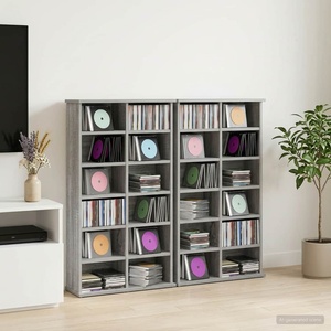 vidaXL Кабинет за CD 2 бр. Сив Сонома 60 x 17 x 92 см (8012741)