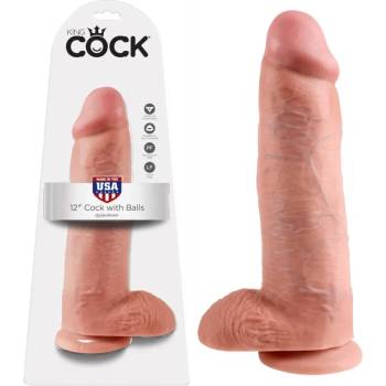 Image 1 of Пенис дилдо с тестиси, вакуумна основа, 30, 5см. - King Cock Flesh (PIPE551121)