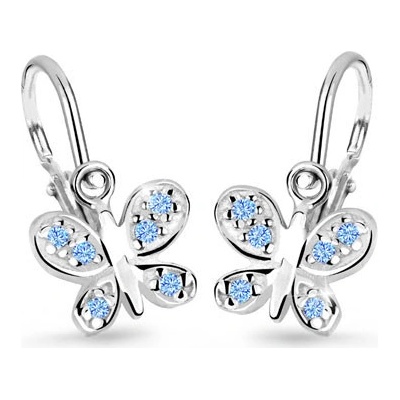 Cutie Jewellery detské náušnice z bieleho zlata C2748B Modrý motýlik