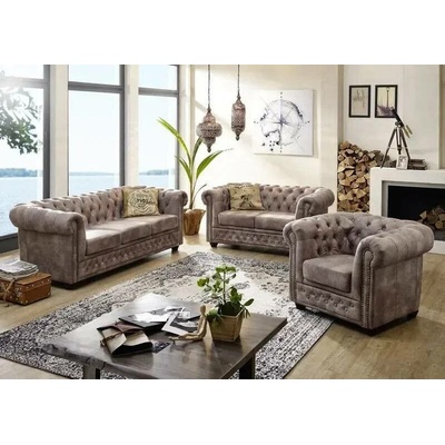 Askont Chesterfield Oxford 3+2+1 silver