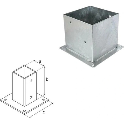 Domax šroubovací patka sloupku se čtvercovou základnou PSP 200 - 201 x 200 x 260 x 2.5 mm