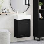 vidaXL Мивка за баня със смесител Черно 45, 5 x 22, 5 x 84 см (889502)
