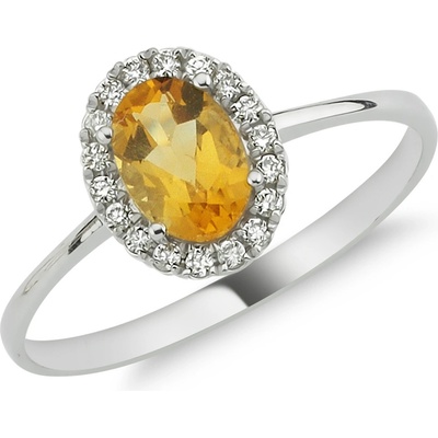 Lillian Vassago zlatý prsten s citrínem a brilianty LLV11 SMR5637 02 CIT