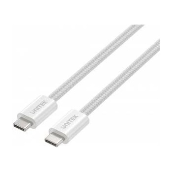 Unitek Magnetically retractable braided cable USB C PD 100W white 1m