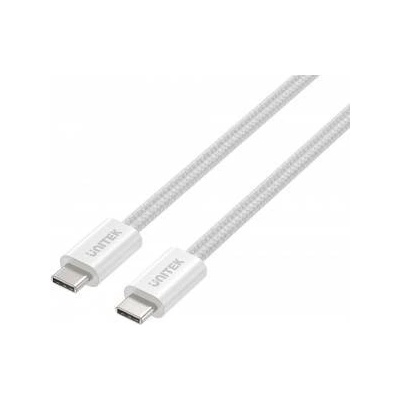 Unitek Magnetically retractable braided cable USB C PD 100W white 1m