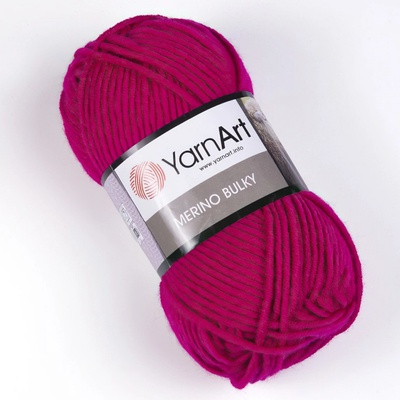 YarnArt Pletací příze MERINO BULKY 8041 malinově růžová, 100g/100m