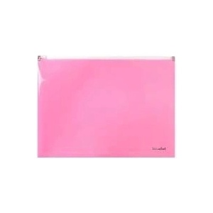 Biurfol Plastic folder with zipper A4 pink Biurfol (TSP-A4-01)