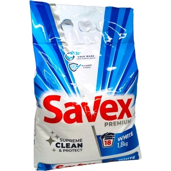Savex прах за пране, 1, 80кг, 18 пранета, Бяло пране