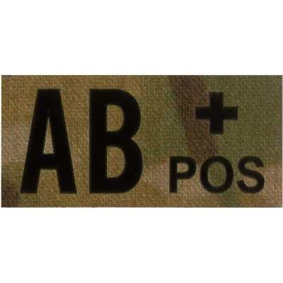 Clawgear Nášivka Clawgear krevní skupina AB-Pos IR Patch, Multicam