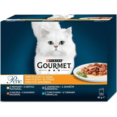 Gourmet Perle morka, tuniak, kačica, jahňa 12 x 85 g