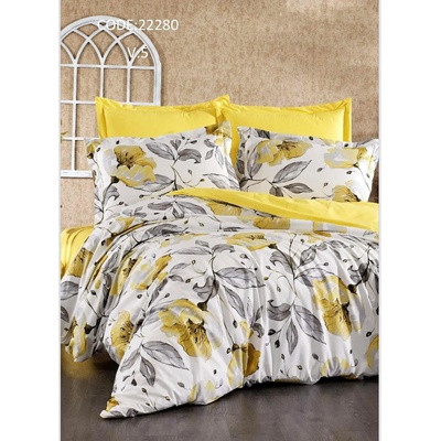 GoHome МАГНОЛИЯ ЖЪЛТ - Спален комплект с чаршаф с ластик