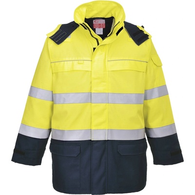 Portwest hi-vis bizflame fr79 / Огнеупорно светлоотразително яке, антистатично и водоустойчиво - hv жълто/тъмносиньо m (fr79ynrm)