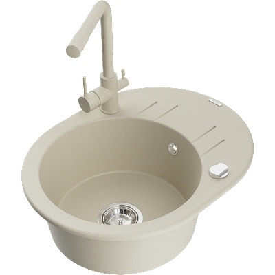 Mexen Kevin гранитна мивка с 1 отделение с отцедник и кухненски смесител (6517-69-671600-69)