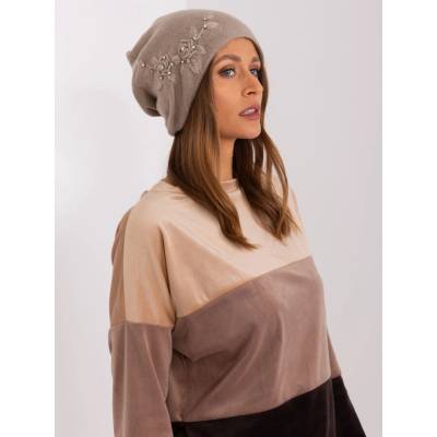 Wool Fashion Italia čepice AT-CZ-2329.79 Béžová tmavě