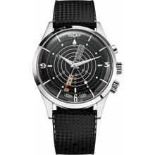 Vulcain Nautical Heritage - Čierna biela luminová - Black Carbon Leather Strap