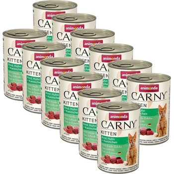 Animonda Carny Kitten - говеждо, пилешко и заек 12 x 400 г