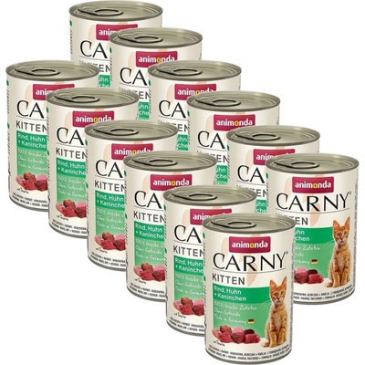 Animonda Carny Kitten - говеждо, пилешко и заек 12 x 400 г
