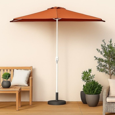 Garthen 29879 Půlkruhový zahradní slunečník terakota vč. příslušenství – Hledejceny.cz