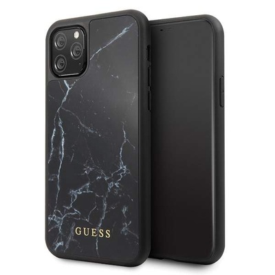GUESS Marble Hard Case - дизайнерски кейс с висока защита за iPhone 11 Pro (черен)