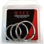 Rouge Stainless Steel 3 Piece Cock Ring Set (45/50/55mm)
