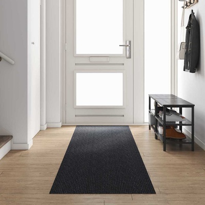 vidaXL Килим пътека Антрацит 80 x 400 см текстил (42011425)