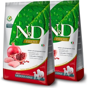 FARMINA N&D Prime кучешка храна GF MEDIUM & MAXI Пиле & Нар 2 x 12 кг