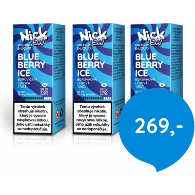 Nick SW BLUEBERRY ICE 10 ml 16 mg 3 ks