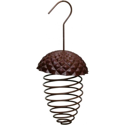 Esschert Design Závesné kŕmidlo pre vtáky Cone 23 x 10 cm plast kov hnedá