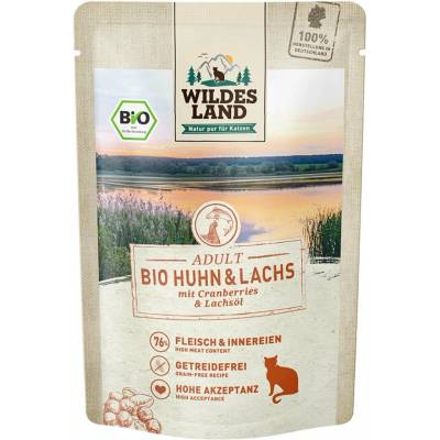 Wildes Land bio kuře a losos s brusinkami 12 x 85 g