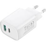 XO Зарядно устройство за електрическата мрежа XO CE29 USB+Type-C гнездо 20W, PD бързо зарядно устройство 3.0, БЯЛО XO-CE29 (XO-CE29)