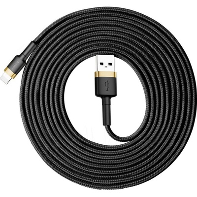 Baseus CALKLF-RV1 Cafule Nabíjací / dátový USB na Lightning 2,4A, 3m, zlato-černý