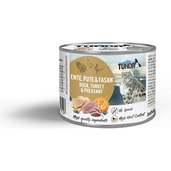 TUNDRA Cat Duck, Turkey and Pheasant - Премиум консервирана храна за израснали котки, без зърно, с патешко, пуешко и фазан, 200 гр