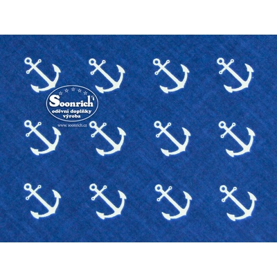 Soonrich látka na patchwork bílé kotvy na modré ptw254 – Hledejceny.cz