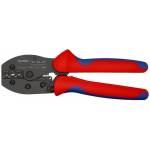 KNIPEX Клещи за кримпване на кабелни накрайници 0.5-6мм2 неизолирани, закалени, синьо-червена ръкохватка 220мм, с пружина, Knipex (K975235)