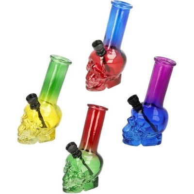 Super Heroes Skleněný bong Transparent Skull 15cm – Zboží Dáma