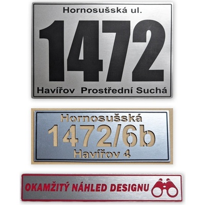 Domovní číslo popisné - orientační - velké – Sleviste.cz