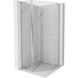 Mexen Mist L петоъгълна въртяща се душ кабина 100 x 100 см, прозрачна, хром (8A8L-100-100-01-00)