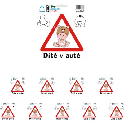 Walteco Dítě v autě - sedící dítko, 150x180mm, samolepka Množství: 10 ks , 20183BP2