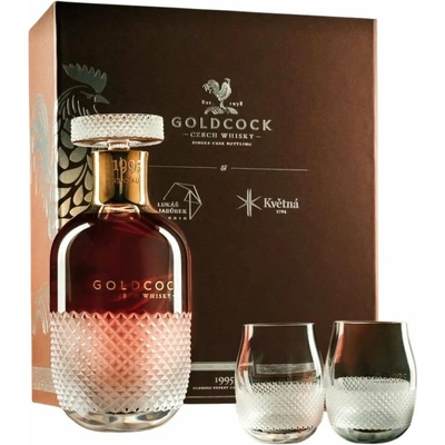 Gold Cock & L. Jabůrek & Květná 1995 57,8% 0,7 l (dárkové balení 2 skleničky)