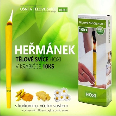 HOXI Tělové svíce s HEŘMÁNKEM v krabičce 10 ks